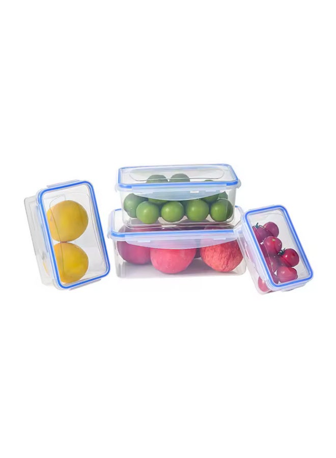 Plastic food storage containers, set of 4 pieces, airtight, resealable, and available in various shapes and colors (multi-colored) - Image 3